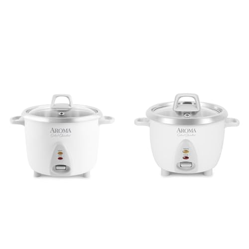 Aroma 14-Cup and 6-Cup Stainless Rice Cookers Bundle with Uncoated Pots, ARC-757SG and ARC-753SG