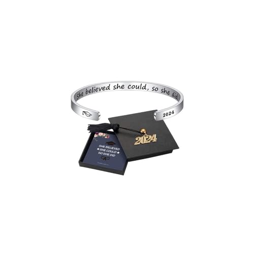 Graduation Gifts for Her 2024, Class Of 2024 Inspirational Graduation Bracelet Jewelry High School College Senior Graduation Gifts for Her Women best Friends Sister Daughter Girls Grad Present