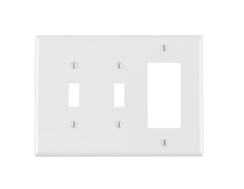 Leviton PJ226-W WH WP 3G 2TGL 1DECO MIDWAY NYLON, White
