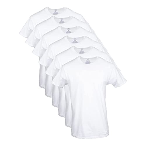 George Men's Crew T-Shirts, 6-Pack (Large) White