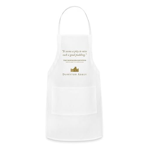 Spreadshirt Downton Abbey A Pity to Miss Such A Good Pudding Apron, One Size, white