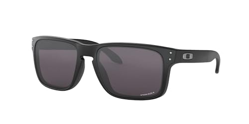 Oakley Men's OO9102 Holbrook Square Sunglasses, Matte Black on Black/Prizm Black Polarized, 57 mm