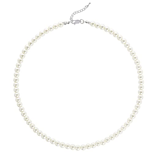 BABEYOND Round Imitation Pearl Necklace Wedding Pearl Necklace for Brides (Diameter of Pearl 6mm)