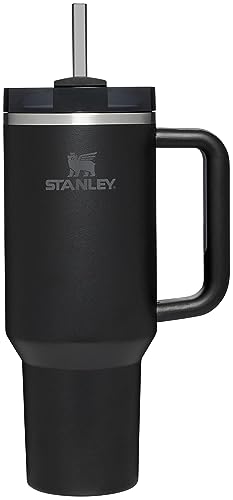 Stanley Quencher H2.0 FlowState Stainless Steel Vacuum Insulated Tumbler with Lid and Straw for Water, Iced Tea or Coffee, Smoothie and More, Black , 40 oz