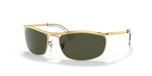 Ray-Ban RB3119 Olympian Rectangular Sunglasses, Gold/G-15 Green, 62 mm