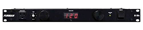 Furman M-8Dx Merit Series Power Conditioning, 15 Amp, 9 Outlets with Wall Wart Spacing, Pullout Lights, Digital Voltmeter