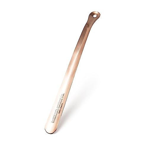 Cobbler's Choice Metal Shoe Horn - Premium Quality - Designed for Comfort & Built for Durability! (16', Copper)
