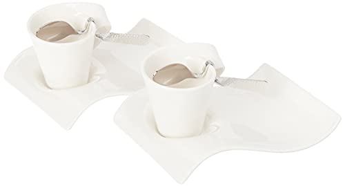 Villeroy & Boch NewWave Caffe 6-Piece Espresso Set, Set for 2, Premium Porcelain, Made in Germany