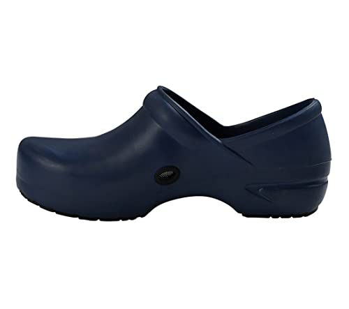 Anywear Guardian Angel Step in Nursing Shoes Clogs for Women and Men, Slip Resistant Shoes for Healthcare and Food Service, 12, Navy