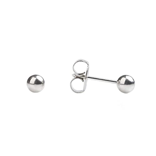 STUDEX Sensitive Stainless Steel Ball Stud Earrings 4mm | Hypoallergenic and Nickel Safe for Sensitive Ears | Surgical Stainless Steel Posts | High Fashion Earrings for Women and Men-PR-622W-S…