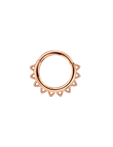 FANSING 16g Septum Rings for Women Rose Gold Septum Jewelry 16 Gauge 8mm Daith Piercing Jewelry