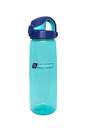 Nalgene Sustain Tritan BPA-Free On The Fly Water Bottle Made with Material Derived from 50% Plastic Waste, 24 OZ, Blue with Aqua