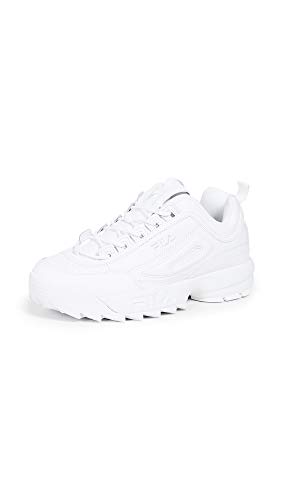 Fila Men's Strada Disruptor fashion sneakers, White/White/White, 12 US