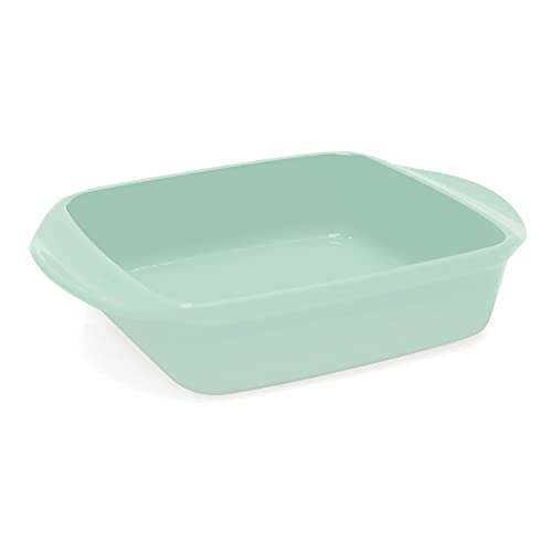 Chantal Classic 8 inch Ceramic Square Baker, 2 quart, Sage Green, (93A-SQ20 SA)