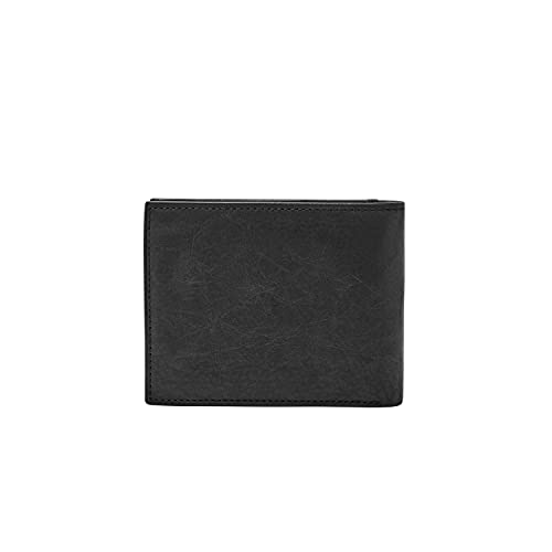 Fossil Men's Ingram Leather RFID-Blocking Bifold with Flip ID Wallet, Black, (Model: ML3784001)