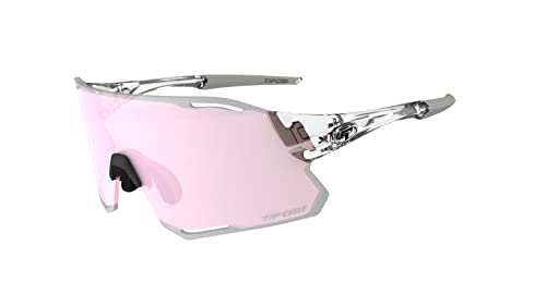 Tifosi Rail Race Cycling Sunglasses Men & Women Interchange Lens Options- Ideal For Cycling, Road, Gravel, MTB & Baseball (Crystal Clear (Clarion Rose/Clear))