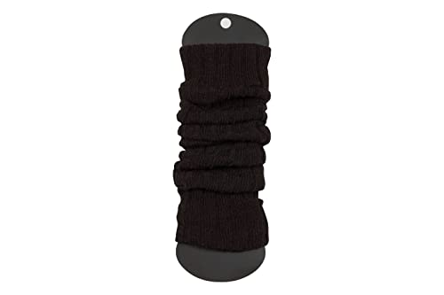 SERIMANEA Wool Knit Long Leg Warmers for Women and Girls, Warm and Comfortable, Black, Winter Ankle Cuffs, Medium Size, Max Circumference 14.5' and Calf Length 23.6'