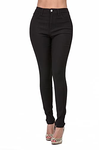 High Waisted-Rise Colored Stretch Skinny Destroyed Ripped Distressed Jeans for Women Olive Mustard RED X-Large