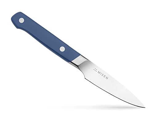 Misen 3 Inch Paring Knife - Small Kitchen Knife for Cutting Fruit, Vegetables and More - High Carbon Stainless Steel Ultra Sharp Paring Knives, Blue