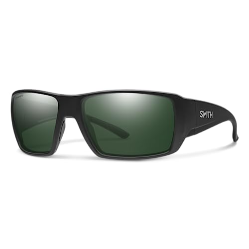 Smith Guide’s Choice XL Sunglasses – Extra Large Performance Sports Active Sunglasses for Biking, Running, Fishing & More – For Men & Women – Matte Black + Grey Green ChromaPop Polarized Lenses