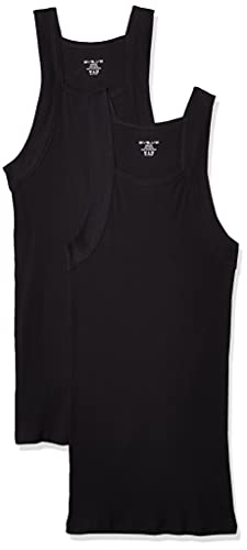 Evolve Men's Cotton Comfort Square Cut Tank Multi Pack, Black, X-Large