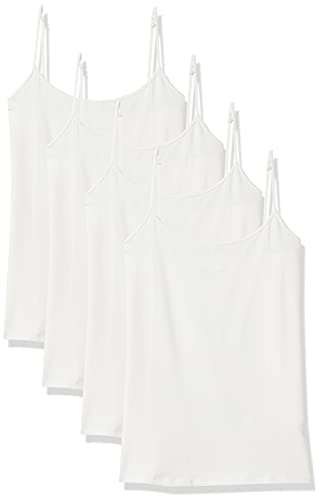 Amazon Essentials Women's Slim-Fit Camisole, Pack of 4, White, X-Large