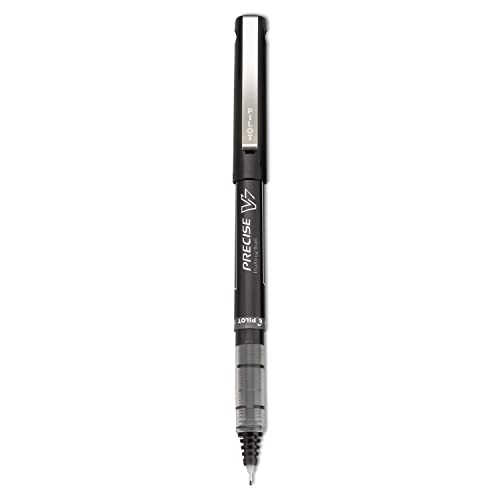 Pilot, Precise V7, Capped Liquid Ink Rolling Ball Pens, Fine Point 0.7 mm, Black, Pack of 12