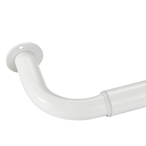 Room Darkening Curtain Rod, White 1-Inch Diameter Wrap Around Drapery Rod, 84-120' Adjustable Metal Rod Set