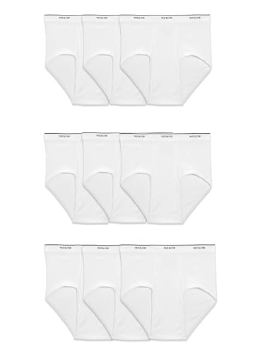 Fruit of the Loom mens Tag-free Cotton Briefs, 9 Pack - White, Large US