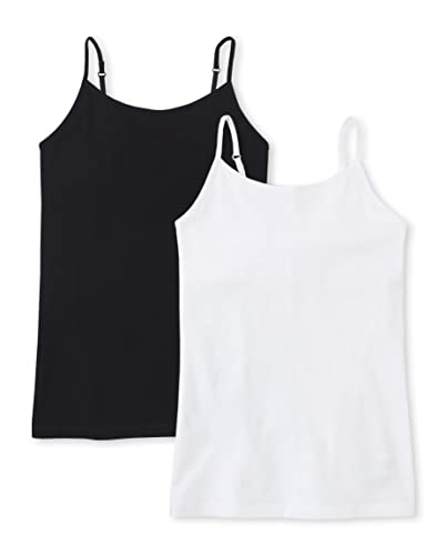 The Children's Place girls Basic CamiBasic ????Æ’?][][???Æ’????cami Básico?????? ??????camisete Básica??????Revolution basic tank top and cami shirts, Black/White 2 Pack, Large US