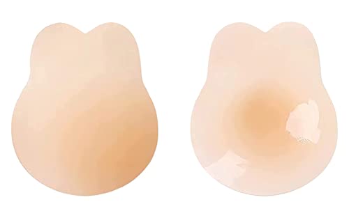 Ginmewrae Nipple Covers Breast Lift, Ultra-thin Nipple Pasties Petals Adhesive Sticky Bras Achieve Chest Brace Lift & Contour Light Cream