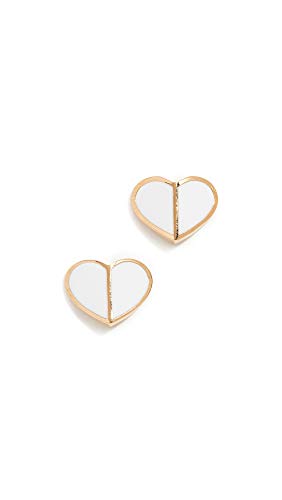 Kate Spade New York Heritage Spade Small Heart Studs Earrings White One Size
