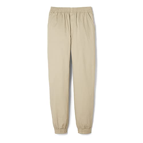 French Toast Boys' Big Pull-on Twill Jogger Pants, Khaki, 16