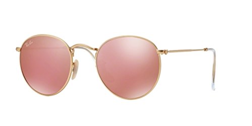 RB 3447 Sunglasses (Gold Frame Mirror Pink Lens, Gold Frame Mirror Pink Lens)