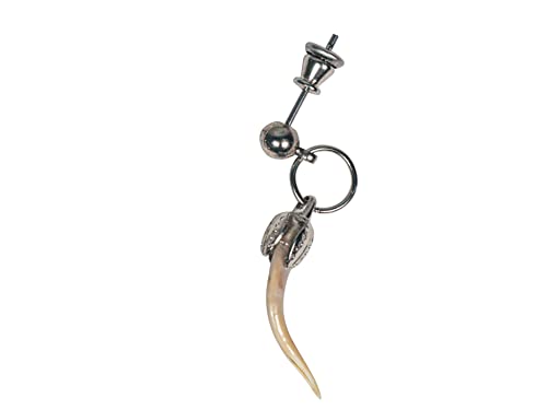 1 single real Rattlesnake Fang Earring : Silver (598-J21-S)