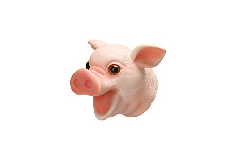Yolococa Pig Hand Puppet Realistic Latex Soft Animal Toy Storytelling Role Play Party Supplies for Kids