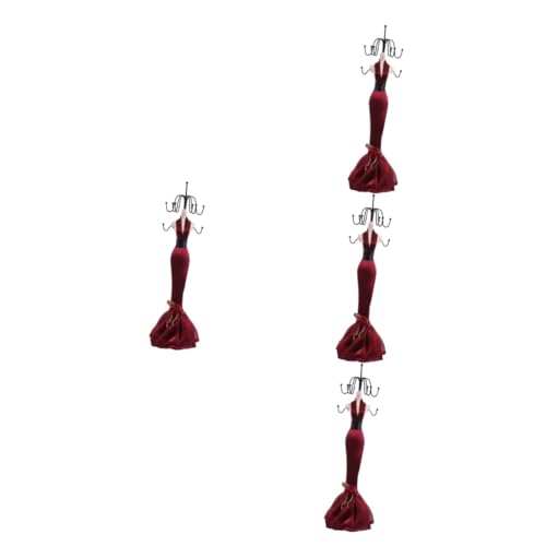 Abaodam 4pcs Jewelry Rack Body Form Necklace Holder Womens Necklace Cute Jewelry Holder Aesthetic Women’s Earrings Rotatable Jewelry Organizer Wrought Iron Human Body To Rotate Dress Rack