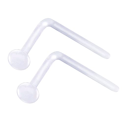 2 pieces 20g bioplast micro nose ring L-Shaped White bendable flexible tiny stud bar pin unique BEPV