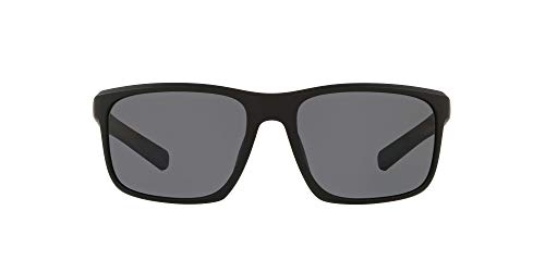 Native Eyewear Wells Polarized Rectangular Sunglasses, Matte Black Crystal/Gray, 58 mm