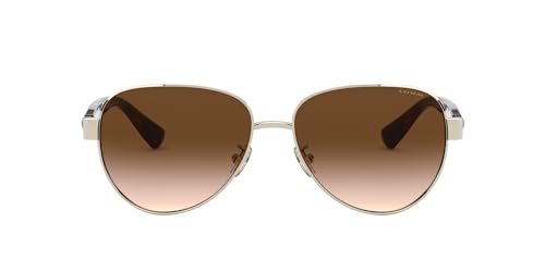 Coach HC7111 Sunglasses, Light Gold/Brown Gradient, 57 mm