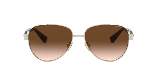 Coach HC7111 Sunglasses, Light Gold/Brown Gradient, 57 mm