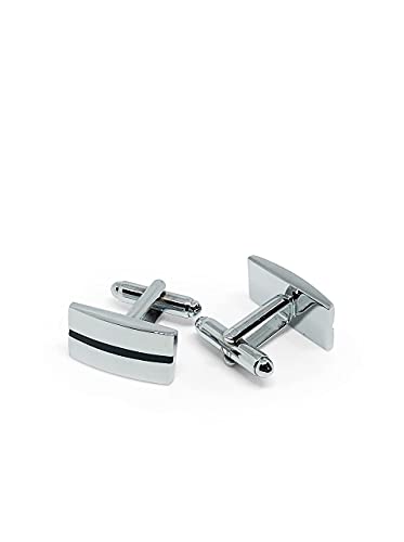 Anthony Harrison Men's Cufflinks – Silver Black Cufflinks for Men – Premium Stainless Steel Jewelry for Men – Elegant and Classy Cufflinks for Men Set – Ideal for Wedding, Party, Ceremony