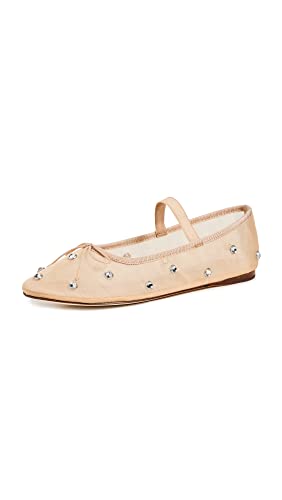 Loeffler Randall Women's Leonie Soft Ballet Flats, Caramel/Clear, 8.5 Medium US