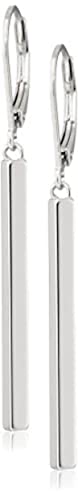 Amazon Essentials Sterling Silver Vertical Bar Dangle Earrings (previously Amazon Collection)