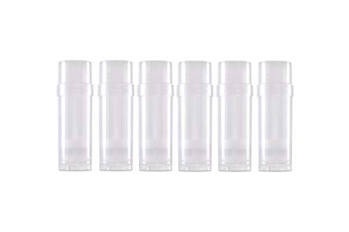 6 ct. Deodorant Twist-up Empty Containers (Natural) - for lotion bar, heel balm etc. (2 oz.) …