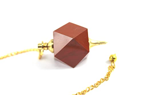 Jet International Crystal Jet Beautiful Red Jasper Hexagon Free Booklet Therapy Pendulum