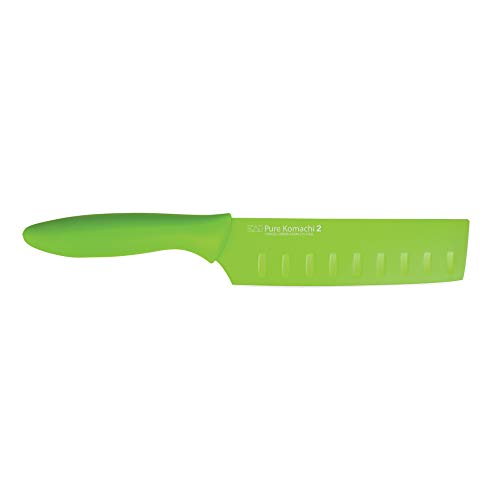 Kai PRO Pure Komachi 2 Nakiri Knife 5.5', Ideal Chopping Knife for Vegetables, Great All-Purpose Chef Knife, Professional Nakiri Knife, Hand-Sharpened Japanese Kitchen Knife,Green