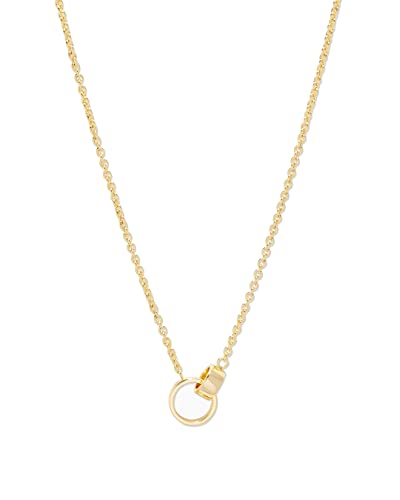 gorjana Women’s Rose Interlocking Necklace, 18K Gold Plated, Adjustable Chain, Double Ring Charm