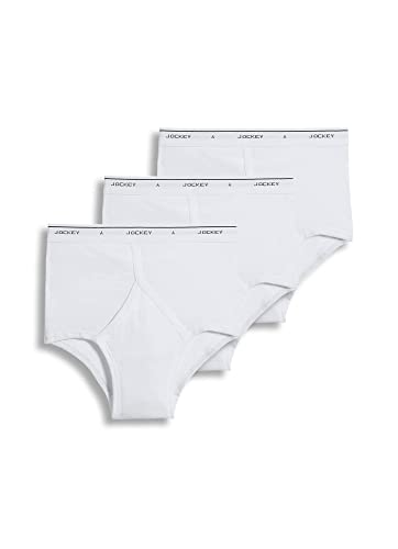 Jockey Men's Underwear Classic Full Rise Brief - 3 Pack, White, 38
