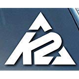 K2 Sports Cars 5' Decal Sticker for Cars Laptops Tablets Skateboard - WHITE